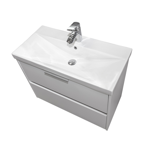 Тумба с раковиной Comforty Селенга-80 00-00022182CF белый глянец фото