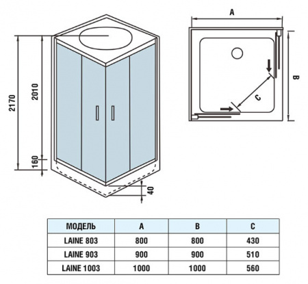 Душевая кабина WeltWasser WW500 Premium Laine 903 90x90 фото