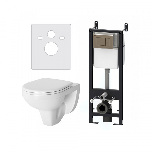 Комплект: Инсталляция с подвесным унитазом, с сиденьем микролифт и клавишей Damixa Jupiter DX77.IS10151.1738 фото