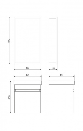 Зеркало-шкаф Comforty Диана-50 белый глянец фото