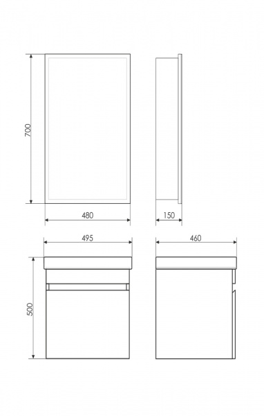 Зеркало-шкаф Comforty Диана-50 белый глянец фото