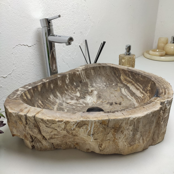 Накладная раковина из окаменелого дерева Fossil Basin OD-01297 (54*46*15) фото