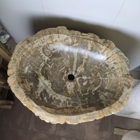 Раковина напольная из окаменелого дерева ODN-01499 (68*55*90) фото