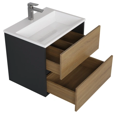 Тумба под раковину Uperwood Barsa 60 2930205257 черная/дуб сонома фото