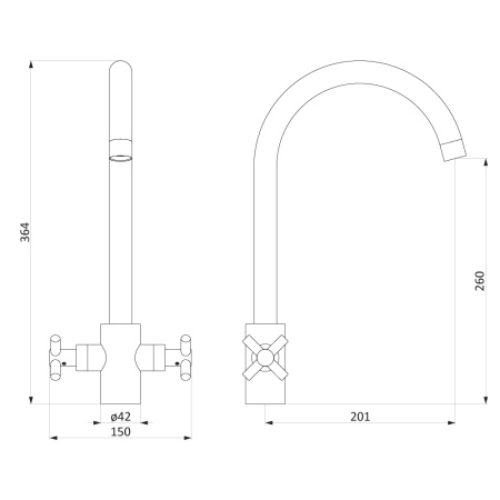 Смеситель для кухни RedBlu by Damixa Neo Classic 280000000 фото
