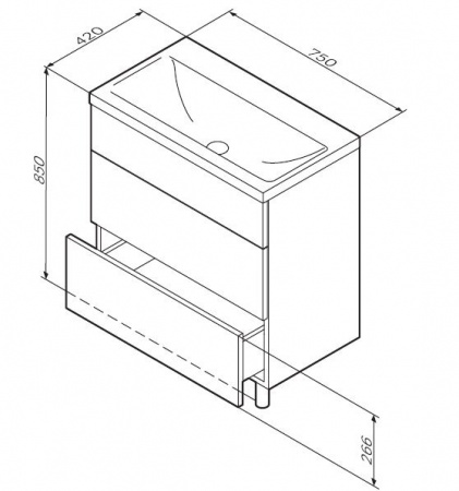 Тумба под раковину Am.Pm Gem M90FSX07522NF 75 см фото