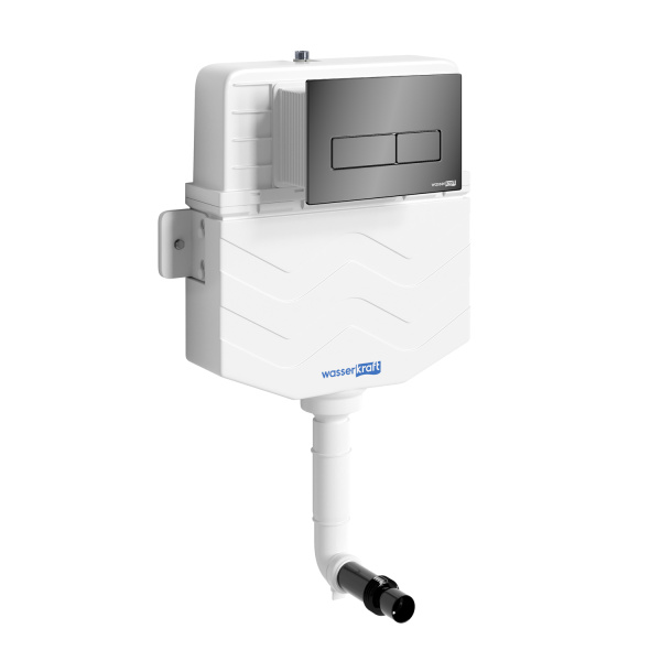 Бачок скрытого монтажа WasserKRAFT Aller 10TLT.031.ME.PB03 с кнопкой, черный глянец фото