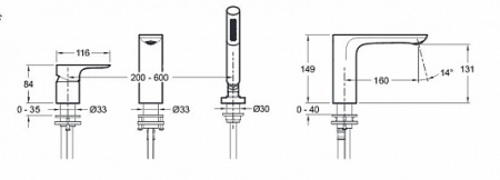 Смеситель на борт ванны Jacob Delafon Aleo E72292-CP фото
