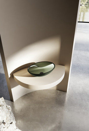 Накладная раковина Abber Kristall AT2802Vesuvian 50x35 оливковая фото