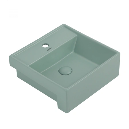 Раковина полувстраиваемая Abber Rechteck AC2208MCG 41x41 зеленая матовая фото