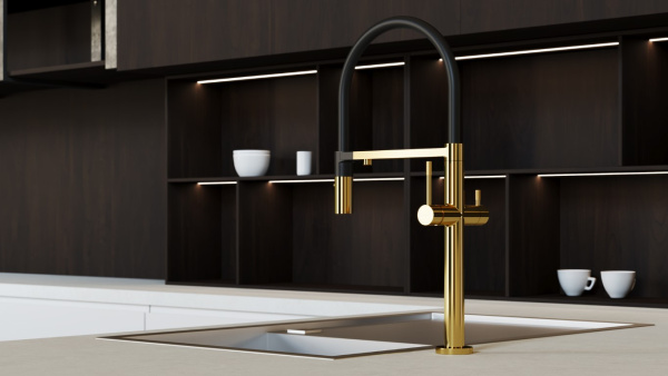 Смеситель для кухни под фильтр Boheme Uno 115-G GOLD фото