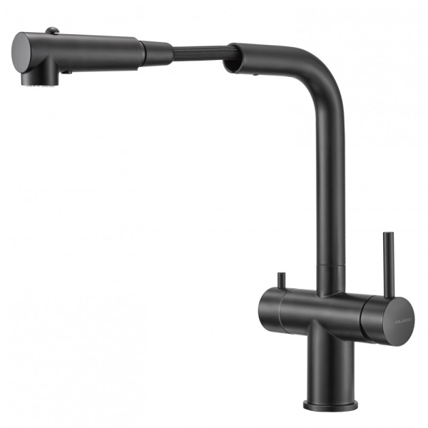 Смеситель для кухни под фильтр с вытяжной лейкой Milacio Ultra Monte MCU.561.TB черный фото