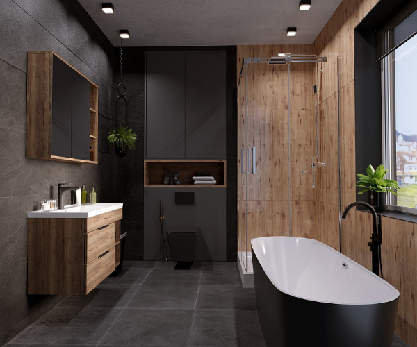 Акриловая ванна Grossman GR-2601B 170x70 черная глянцевая фото