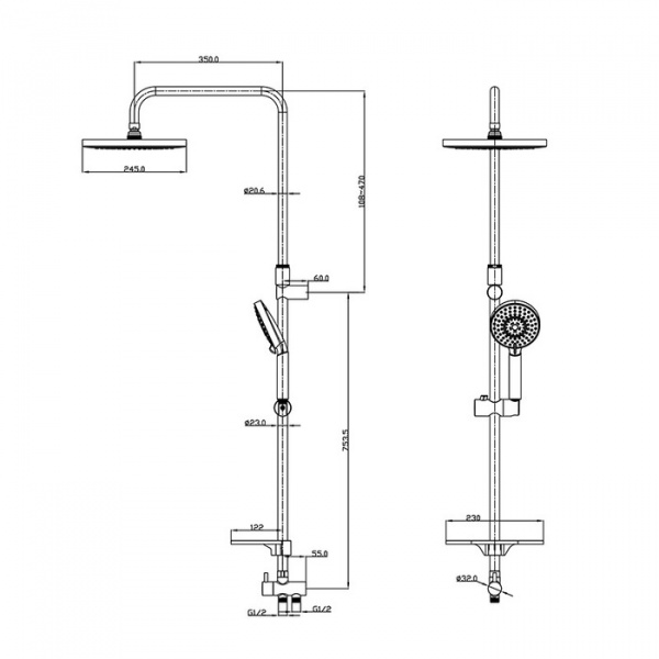 Душевая система (стойка) Iddis Mirro MIRSB5Fi76 фото