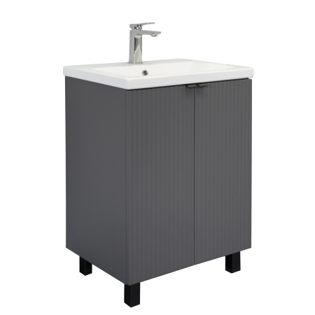 Тумба с раковиной Comforty Лима 60Н 00-00019240 антрацит фото