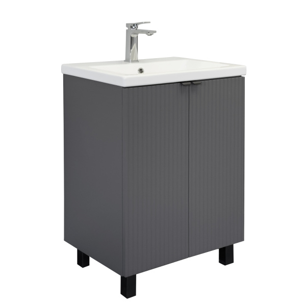 Тумба с раковиной Comforty Лима 60Н 00-00019240 антрацит фото