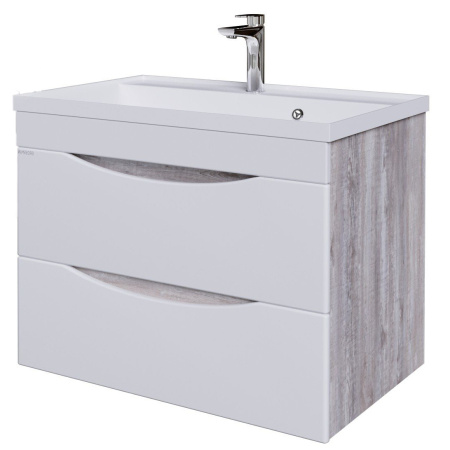 Тумба под раковину Grossman Талис-80 108014 бетон пайн/белый глянец фото