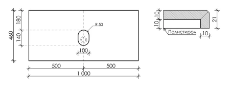 Столешница без отверстия под смеситель Sancos TT100A2 100 см, kreman фото
