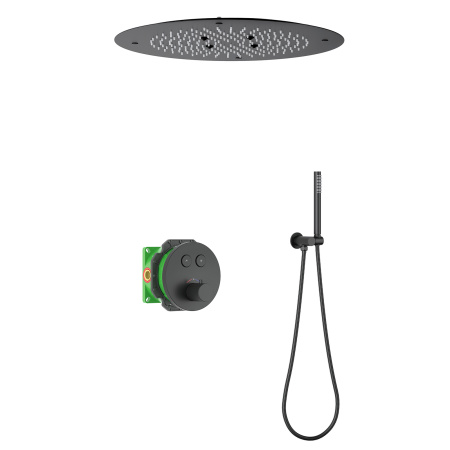 Душевая система скрытого монтажа с термостатом Timo Saona SX-2370/03SM черная матовая фото