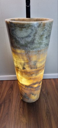 Раковина напольная из оникса Grey ON-01345 (40*40*90) фото