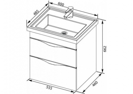 Тумба с раковиной Aquanet Эвора 60 00213102 фото