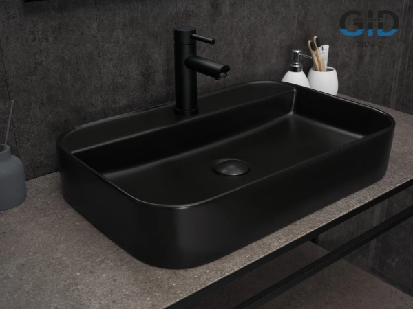 Накладная раковина GID Bm9660 53376 60x40 черная матовая фото
