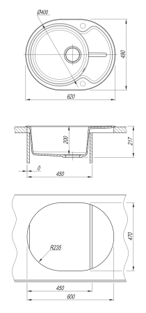 Кухонная мойка БЕРТА 620 Dr. Gans 25.040.B0620 серый фото