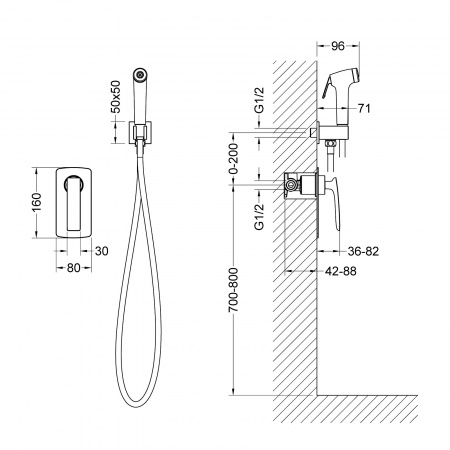 Гигиенический душ со смесителем Timo Helmi 4089/03SM фото