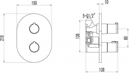 Термостатический смеситель для душа Ravak Chrome CR 064.00 X070095 фото