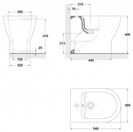 Биде напольное Gala Emma 30360 фото