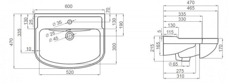 Тумба под раковину Bellezza Классик-60 прямая фото