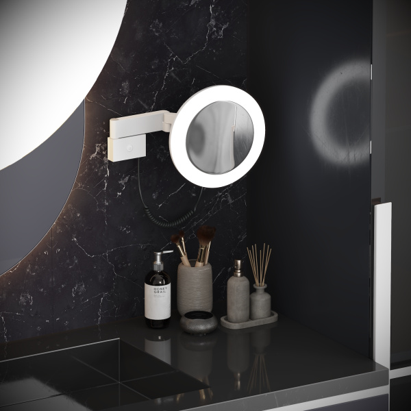 Зеркало с подсветкой и 5 кратным увеличением Timo Saona 13374/16 Белый матовый  фото