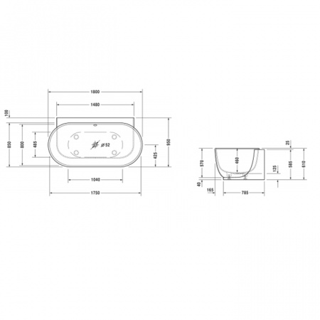 Ванна из минерального литья Duravit Luv 700433000000000 180x95 фото