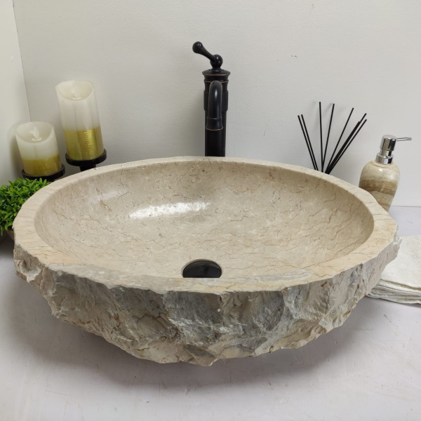 Накладная раковина из мрамора Erozy Cream EM-00456 (57*45*15см) фото