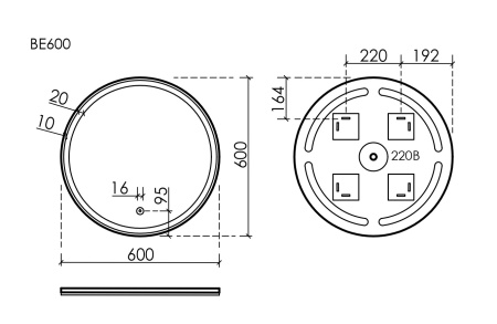 Зеркало с подсветкой Sancos Bella BE600 60x60 фото