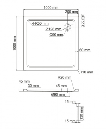 Поддон для душа WasserKRAFT Amper 29T19 100x100 фото