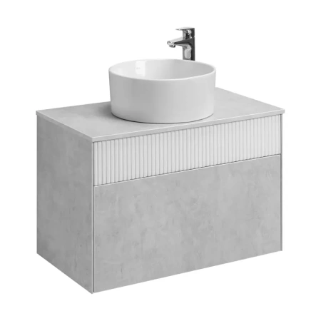 Тумба под раковину Акватон Марбл 80 1A276201MH4C0 белый матовый/слэйт фото