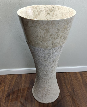 Раковина напольная из мрамора Cream MN-01362 (40*40*90) фото