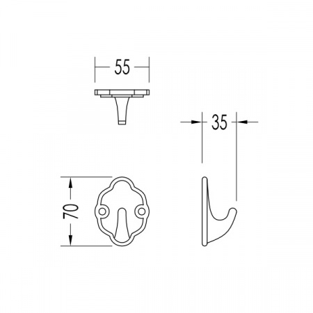 Крючок для ванной одинарный Devon & Devon Emily MIL509E фото