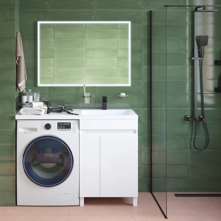 Тумба под стиральную машину с раковиной Iddis Optima Home OPH12RDi95K 120 см правая фото