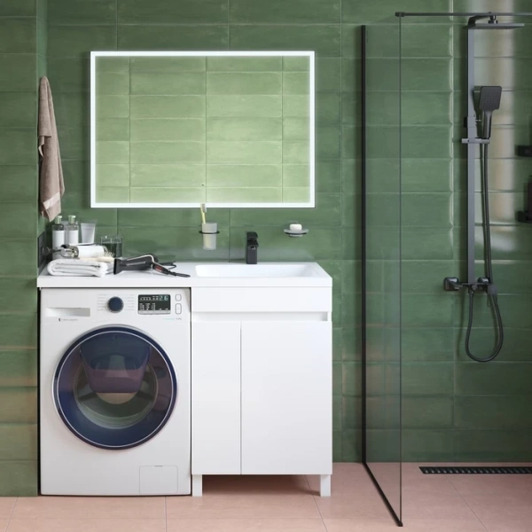 Тумба под стиральную машину с раковиной Iddis Optima Home OPH12RDi95K 120 см правая фото