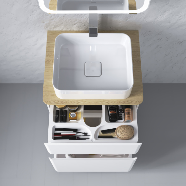 Тумба под раковину Raval Morelle 60 Mrl.01.60/N/W-O/RL белая/охра фото