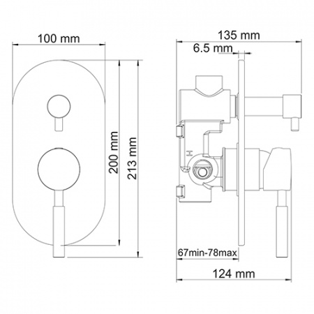 Смеситель для ванны и душа WasserKRAFT Wern 4241 фото