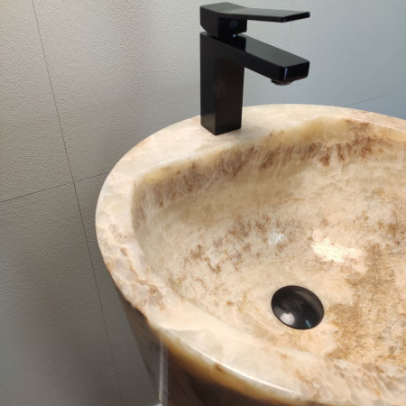 Раковина напольная из оникса Yellow ON-01343 (45*45*90) фото