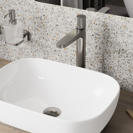 Высокий смеситель для раковины WasserKRAFT Tauber 6403H никель фото