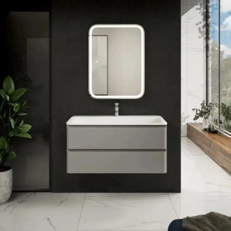 Тумба под раковину Aquame S4 AQM900410GM 100 см, серая фото