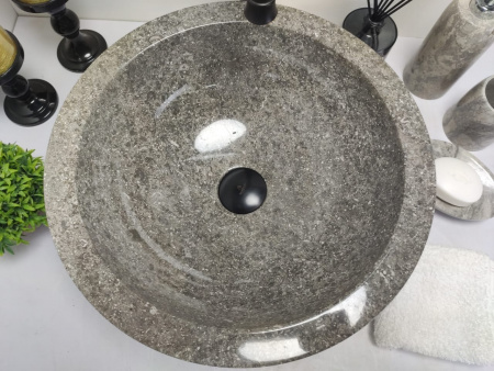 Накладная раковина из мрамора Bowl Marmo Grey Small BM-00037 фото