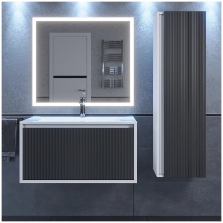 Тумба под раковину Uperwood Next 80 3930205154 белая/графит фото