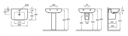 Полувстраиваемая раковина Jacob Delafon Odeon Up E4743 65 см фото