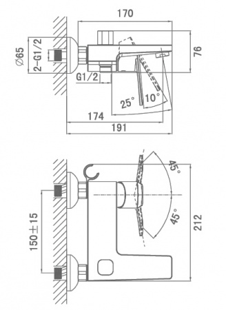 Смеситель для ванны с душем D&K Lessing Rhein DA1323201 фото